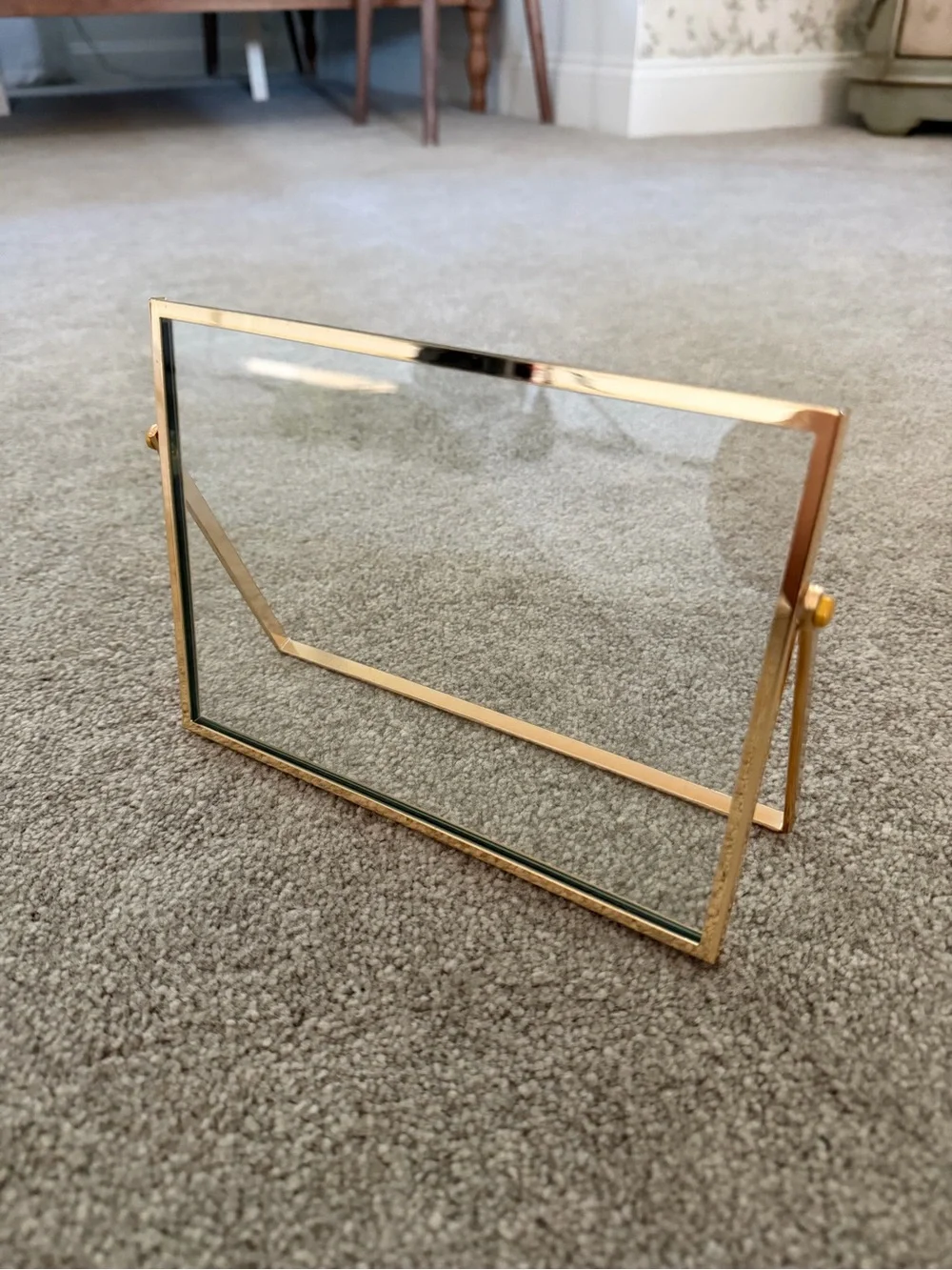 Gold Glass Picture Frame with Stand
